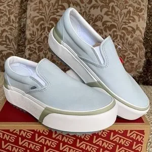 VANS★CLASSIC SLIP-ON STACKED★厚底★PASTEL BALLAD BLUE Vans Classic Slip-On Stacked Platform Pastel Ballad Blue